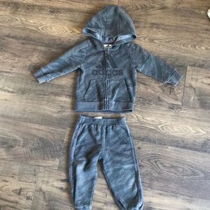 Adidas camo hoodie set